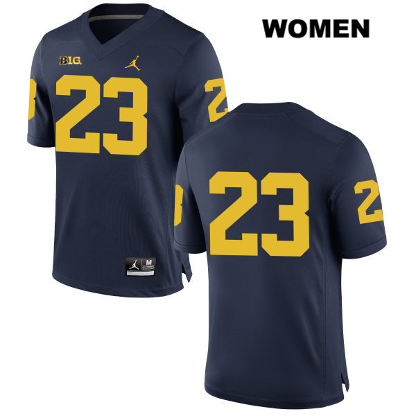 Women's NCAA Michigan Wolverines O'Maury Samuels #23 No Name Navy Jordan Brand Authentic Stitched Football College Jersey ZP25C02FN